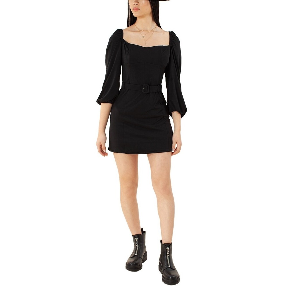 NWT Hale Bob Womens Coquette Jersey Mini Dress XS Black Stretch Cocktail Party